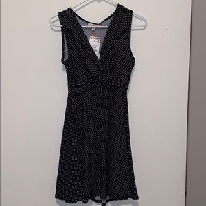 Black and white polka dotted dress